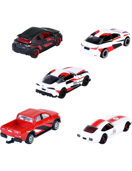 Majorette – Toyota Racing Giftpack, Set de 5 Coches Deportivos GR, de Metal a Escala 1:64