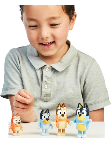 Bluey Pack de 4 Figuras Familia, Figuras de...