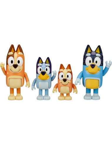 Bluey Pack de 4 Figuras Familia, Figuras de...