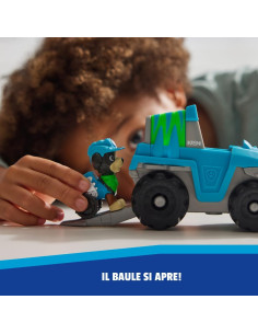 Paw Patrol Patrulla Canina - Coche Dino Rescue + Figura Rex 2