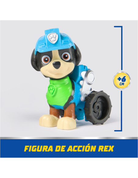 Paw Patrol Patrulla Canina - Coche Dino Rescue + Figura Rex