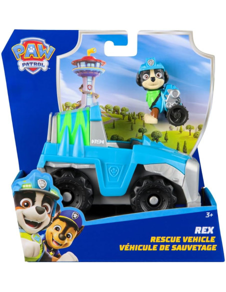 Paw Patrol Patrulla Canina - Coche Dino Rescue + Figura Rex