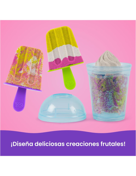 Kinetic Sand - Pack Batidora de Smoothies con 396 g de Arena Mágica + Molde de Polo y Herramientas