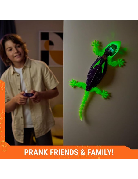 Hex Bots, Lagarto Glow-in-The-Dark Gecko, Juguetes robóticos por Control Remoto Recargables