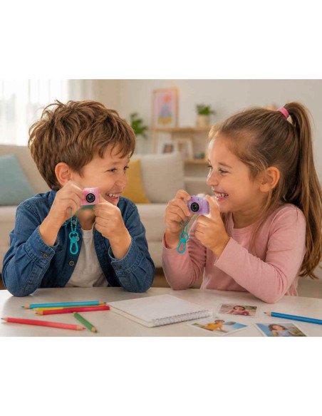 Mini Cámara Infantil con foto y vídeo, pantalla y llavero