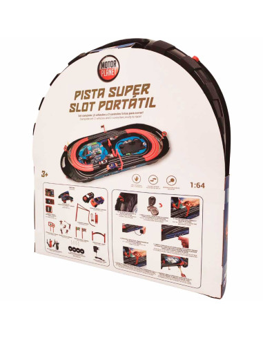 Pista Super Slot Portátil con coches y mandos 2...