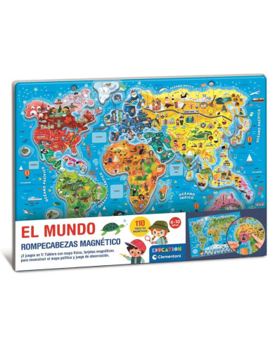 El Mundo Rompecabezas Magnético, Mapa Físico y...