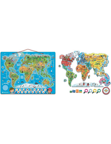 El Mundo Rompecabezas Magnético, Mapa Físico y...