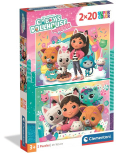 Gabby´s Dollhouse Super Color - Pack de 2 Puzzles de 20...