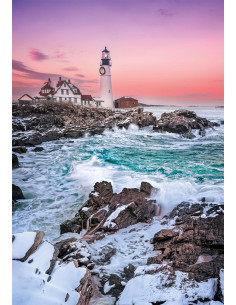 Puzzle 1000 Piezas para Adultos, Paisaje Invernal de Faro 2