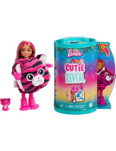 Barbie Chelsea Cutie Reveal Serie Amigos de la jungla Tigre