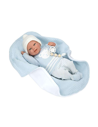 Bebe Reborn Paulo 40 cm manta azul