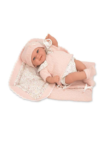 Muñeco bebe elegance 35 cm Babyto Rosa con Manta