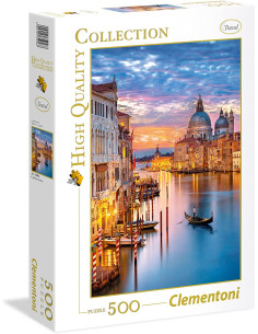 Clementoni - Puzzle 500 piezas paisaje Venecia Iluminada
