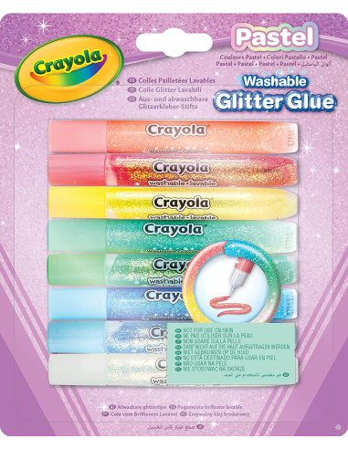 CRAYOLA Pastel - Pegamentos con purpurina lavables 8 unidades