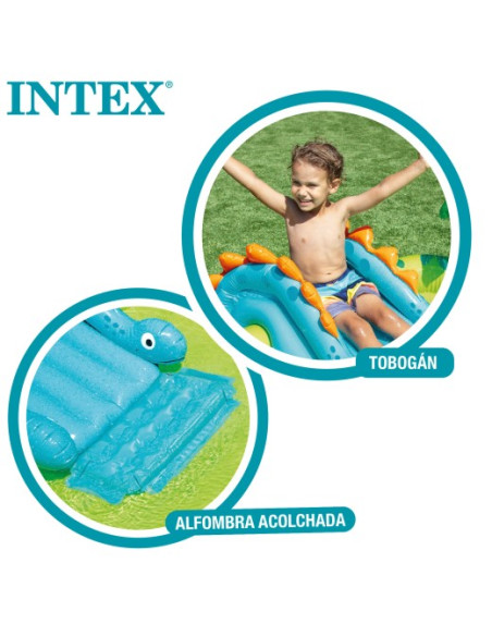 Centro de juegos dinosaurios hinchable tobogán y ducha