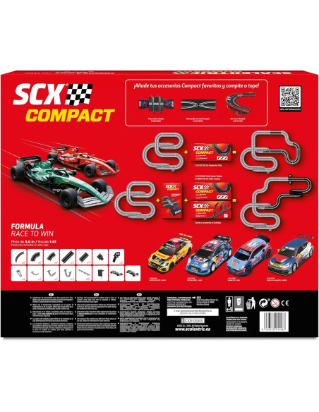 Pista de carreras completa Scalextric Compact Formula Race escala 1:43