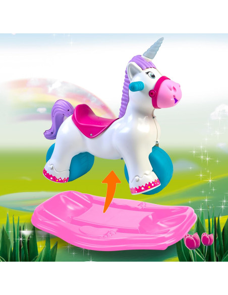 Correpasillos con Forma de Unicornio, 2 en 1 Correpasillos y Balancín, Inluye Sonido 