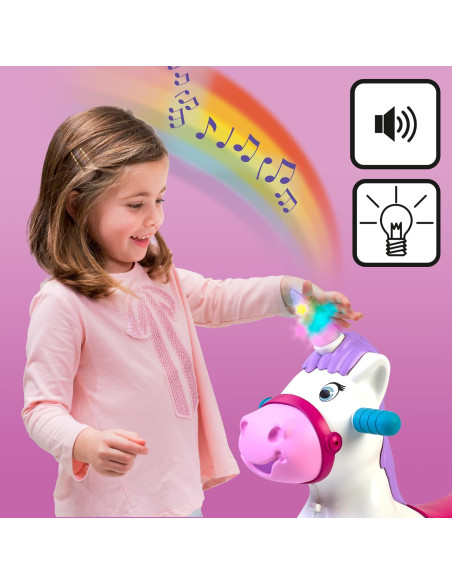 Correpasillos con Forma de Unicornio, 2 en 1 Correpasillos y Balancín, Inluye Sonido 