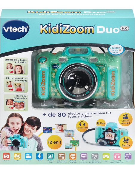 VTech - Kidizoom Duo FX Aquamarina, Cámara de Fotos Infantil