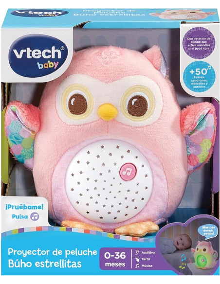 Proyector Peluche Buho Rosa Estrellas