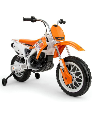 INJUSA - Moto Eléctrica Cross KTM, Batería 12V, para Niños +3 Años, con Puño Acelerador