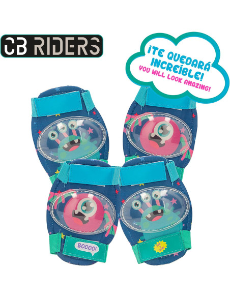 Set Casco y Protecciones para niños, Ride & Roar, Diseño Monstruos