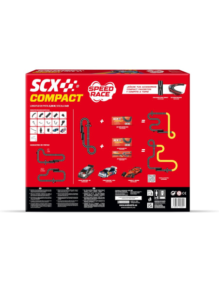 SCALEXTRIC - Circuito Compact - Pista de Carreras Completa - 2 Coches Incluidos - Escala 1:43