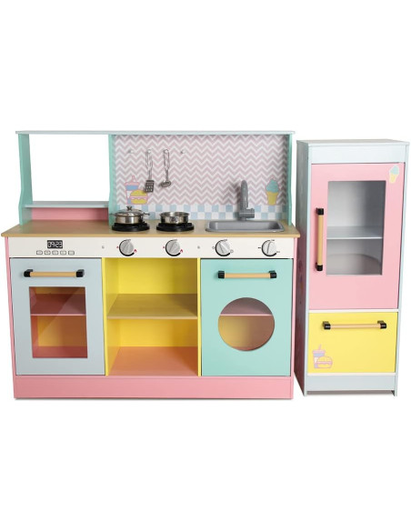 Cocina Restaurante de Madera 4 módulos 2 en 1 con luz y Sonido