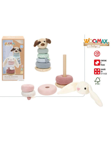 Juego de 6 anillos Animales Tentetiesos 