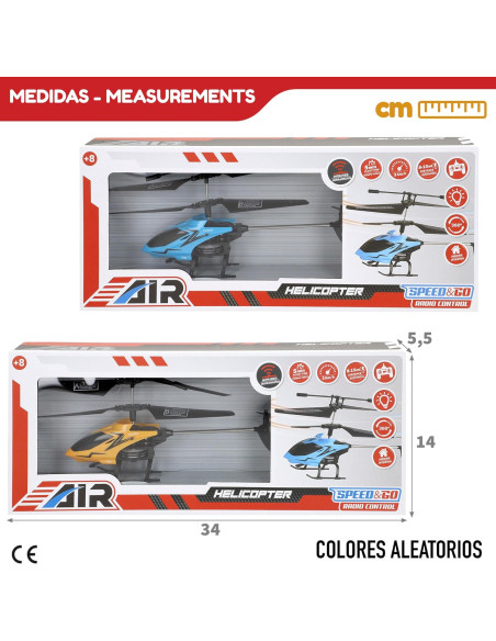 Speed & Go Helicóptero radiocontrol, 3 km/h, Distancia 8-15 Metros, 4 direcciones, 360º