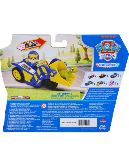 Paw Patrol Patrulla Canina - Pack Excavadora de Rescate Search & Rescue + Figura de Rubble y Tortuga