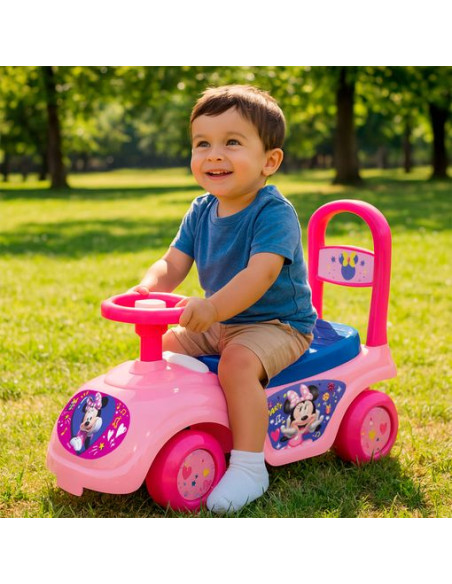 Minnie - Correpasillos Bebé Máx. 15 Kg Con Bocina, Teléfono Y Asiento Abatible Para Almacenaje 43x21