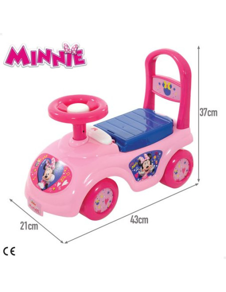 Minnie - Correpasillos Bebé Máx. 15 Kg Con Bocina, Teléfono Y Asiento Abatible Para Almacenaje 43x21