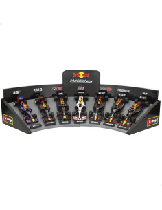 Burago - Set 7 Coches F1 Red Bull 1:43 Con Expositor