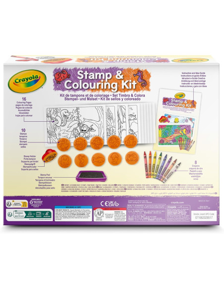 CRAYOLA - Stamp and Colouring Set, Actividad Creativa Infantil con temática de Animales