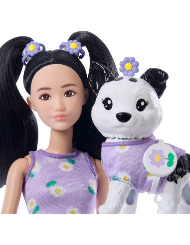 Barbie Twinning Looks Muñeca con Perro Mascota...