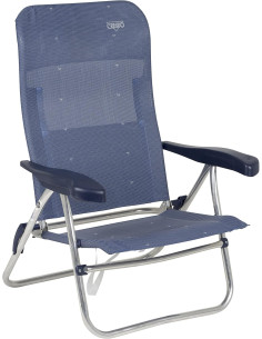 Crespo - Silla de Playa AL-205-M - Azul Marino - Aluminio...
