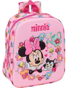 MINNIE MOUSE - Mochila de Guardería 3D, Fácil Limpieza,...