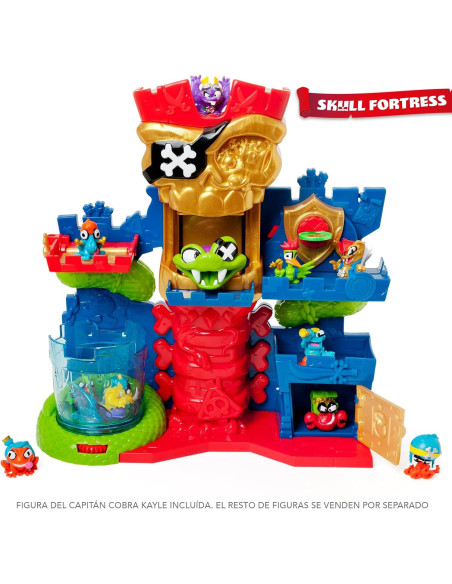 PIRATIX Skull Fortress–Fortaleza con Trampas Forma de Calavera. Revela el Personaje en la Piscina