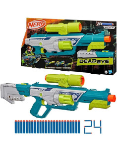 Nerf Rebel Ops, Deadeye, Lanzador de 24 Dardos de Espuma...