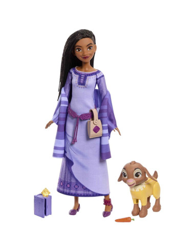 Disney Wish Asha de Rosas Pack con amigos animales y Accesorios