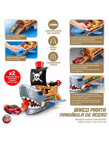 Barco Pirata Mandíbula de Acero Motor Planet