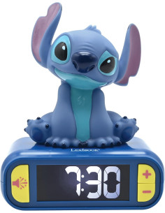 Despertador de Stitch Luz Nocturna, Sonidos y melodías,...