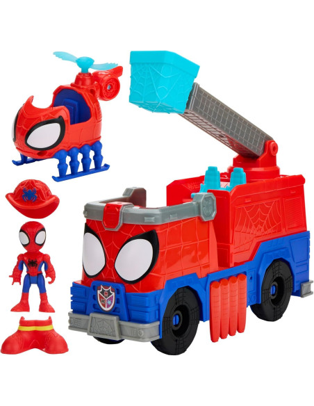 Marvel Spidey and His Amazing Friends, Rescue-Webs, Camión de Bomberos, Figura de acción de 7,6 cm