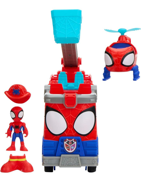 Marvel Spidey and His Amazing Friends, Rescue-Webs, Camión de Bomberos, Figura de acción de 7,6 cm