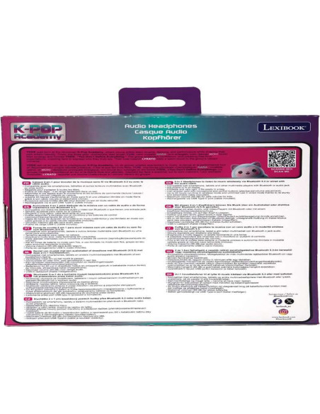 Lexibook, K-Pop Academy, Auriculares Bluetooth con Cable, Morado