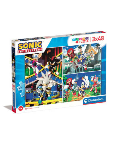 Puzzle 3x48 pzas. sonic supercolor