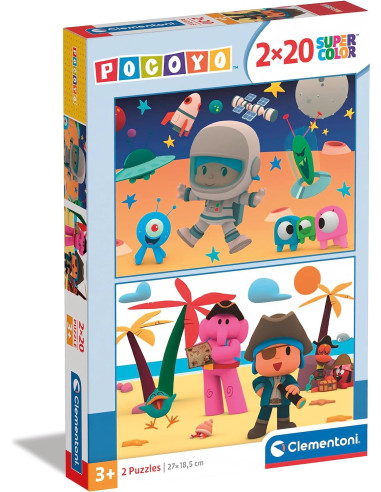 Puzzle Supercolor Pocoyo 2 x 20 Incluye 2x20 Piezas