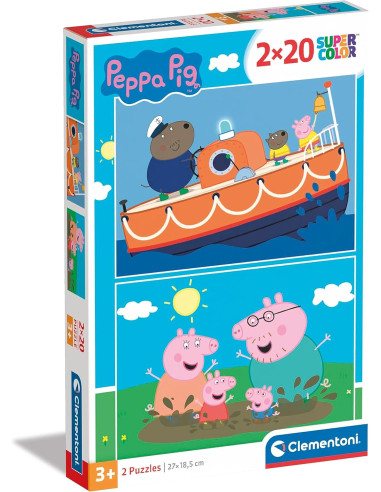 Puzzles Infantil 2 de 20 Piezas Peppa Pig